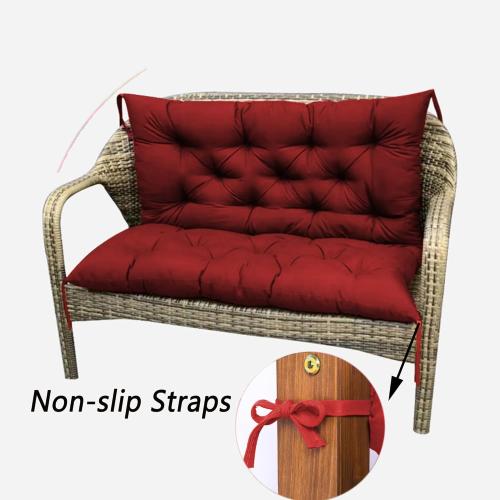 Thick Garden Bench Seat Cushion with Backrest, Recliner Cushion Outdoor Furniture Swing Bench Pads Wooden Bench Seat Pad for Home Office Sofa Patio Porch,47 * 40 * 3inch,Dark Green