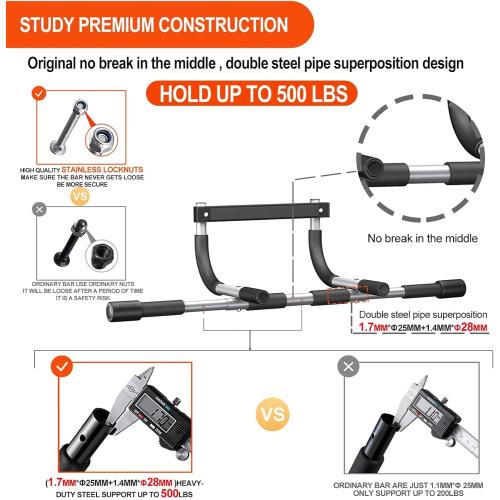 Ally Peaks Pull Up Bar for Doorway,Multiple Levels Width Adjustable Pull Up Bar Accurately Match Wide and Narrow doorframe,Indoor Chin-Up Bar Workout Bar,USA Original Patent