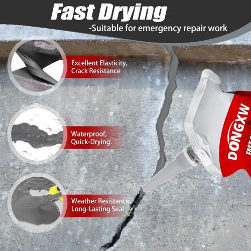 Dongxw Concrete Crack Filler, 8 PCS Cement Crack Repair Sealant, Self Leveling Concrete Filler for Driveways, Walkways, Patios, Outdoor Joint Repair Waterproof