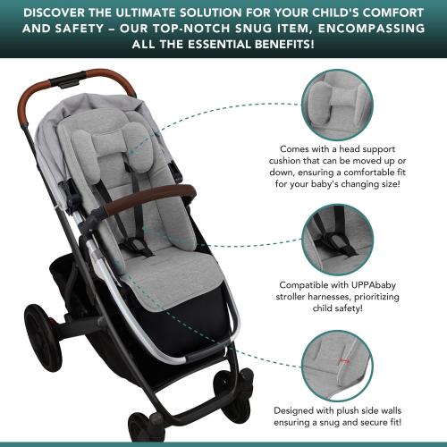 Infant Liner Seat Compatible with Uppababy Vista, Vista V2, Vista V3, Cruz, V2, Cruz V3, RumbleSeat, RumbleSeat V2, 2 in 1 Newborn to Toddler Comfort Insert, New and Improved Liner Material for Babies