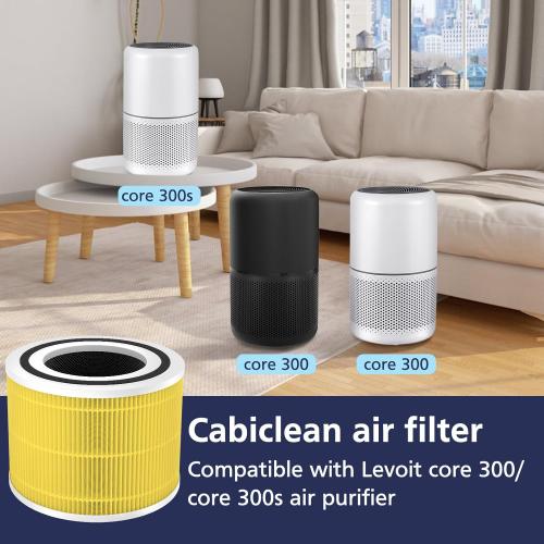 Core 300 Pet Care Replacement Filter, Compatible with LEVOIT Core 300/300S Air Purifier, 3-in-1 H13 Grade, True HEPA Replacement Filter, Compare to Part No. Core 300-RF-PA, Yellow, 2 Pack