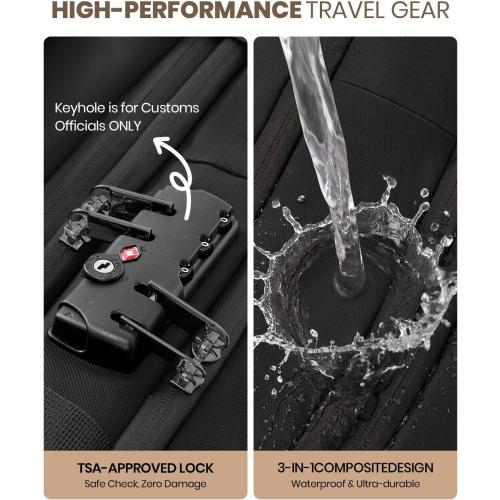 Fanwoli Rolling Vacuum Backpack Travel with One-Button Compression, Expandable Carry-On Suitcase Luggage, Approved TSA Lock & Water-Proof Laptop Compartment for Outdoor/Family/Business Trips
