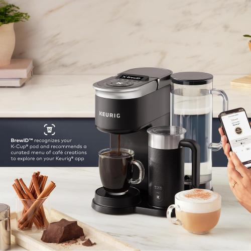 Keurig K-Café SMART Single Serve Coffee Maker with WiFi Compatibility, Latte and Cappuccino Machine with Built-In Frother, 6 Brew Sizes, Black (missing parts)