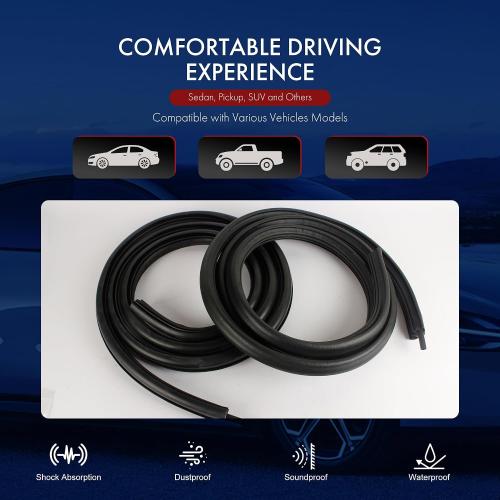 Rear Door Weatherstrip Seal - Compatible with 07-14 GMC Yukon XL 1500/2500, 07-14 Chevy Suburban 1500/2500/Avalanche, 07-13 Cadillac Escalade EXT (Right)
