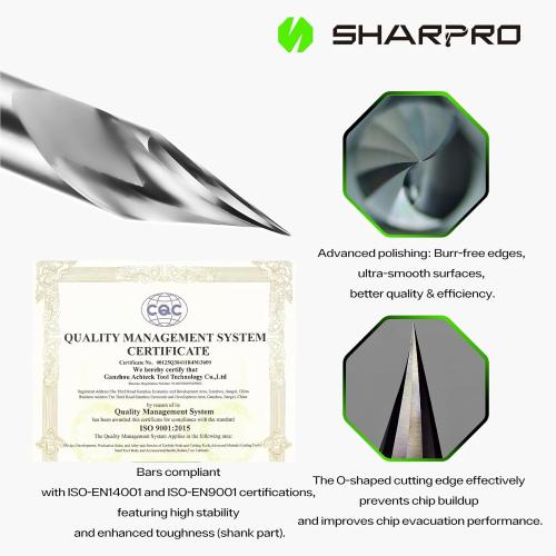 Chamfer Router Bits V Groove O Flute Spiral Router Bit 30 Degree 1/4 Inch Shank CNC Carbide V-bit for Engraving and Chamfering Lettering, Ideal for Wood, Acrylic and PVC