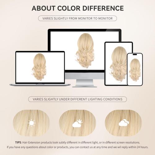 14 Inch Ponytail Extension - Soft Wavy Pony Tails Hair Extensions, Claw Clip Ponytail Extension, Synthetic Hair Extensions Ponytail, Clip in Ponytail (Color: Light Brown With Blonde Highlights)