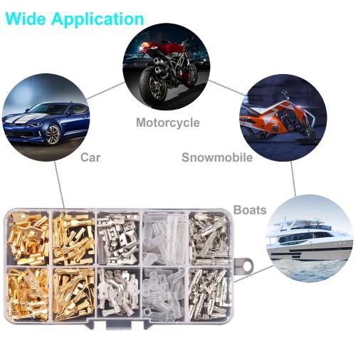 Kinstecks 150PCS 2.8mm 4.8mm 6.3mm Wire Spade Connector 3.9mm Bullet Connectors Kit Male and Female Wire Connectors Kit for DIY Electrical Motorcycle Vehicle Boat