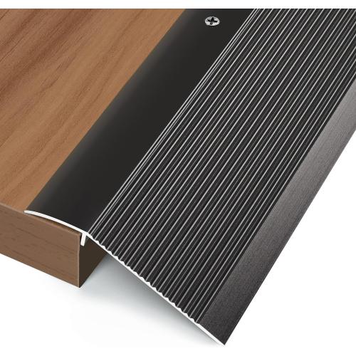 Size 36 x 3.9 x 0.35in Black Aluminum Floor Transition Strip, Threshold Ramps for Doorways, Bridge The Height Less Than 1.6″, for Tile Hardwood Laminate Vinyl Concrete, Size 36 x 3.9 x 0.35in (Black)