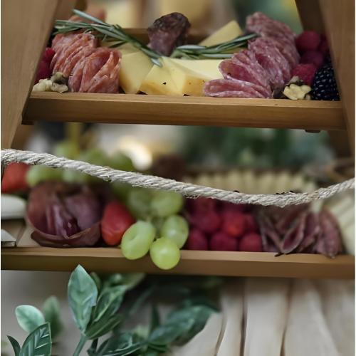 Rustic Wood 3 Tier Dessert Stands Display Table Set - Cupcake, Food Tray, Serving Treat Holder - Country Style Display Stand for Parties and Events