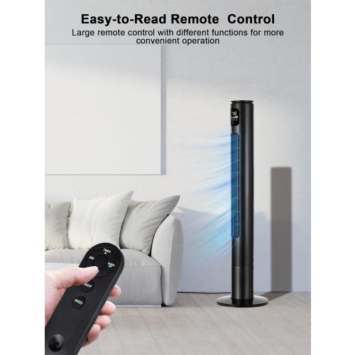 46 Tower Fan With Remote, 28ft/s Fan for Bedroom with 24 H Timer, 120° Oscillating Fan with 3 Speeds, 3 Modes, Portable Standing Bladeless Fans that Blow Cold Air for Room Home Office