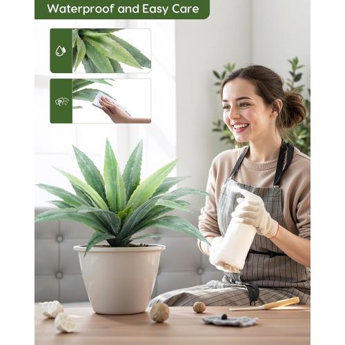 Velener 24 Inch Tall UV Resistant Artificial Agave Plant - Realistic Faux Succulent for Indoor & Outdoor Decor, Perfect for Home, Office, and Housewarming
