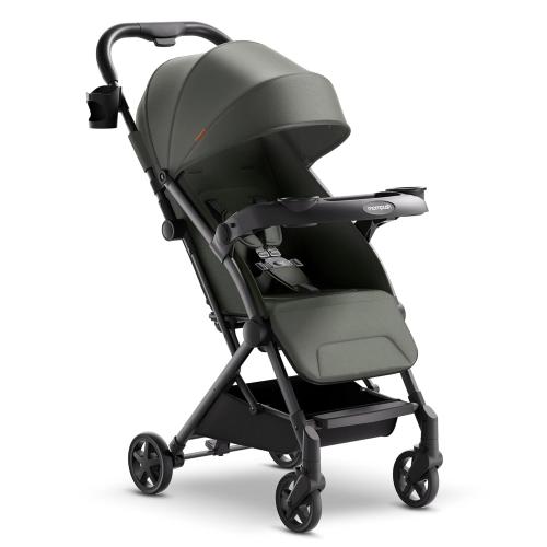 Mompush Lithe V2 Lightweight Travel Stroller, Compact Foldable Baby Stroller with Travel Bag, One-Hand Fold Stroller, Snack Tray, Mechanical Recline Seat, Airplane-Ready, UPF 50  Canopy & Rain Cover
