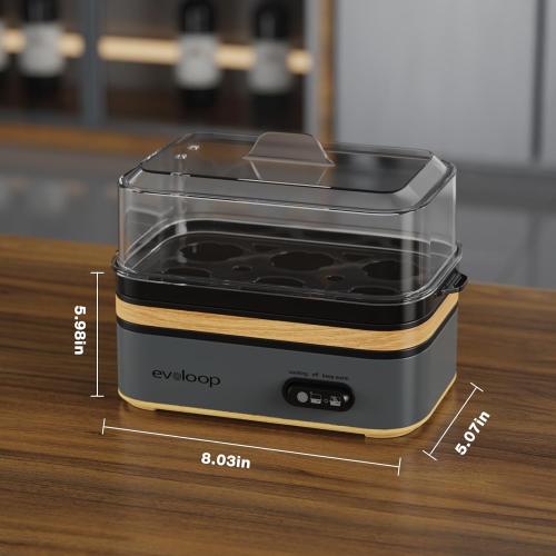 Rapid Egg Cooker Electric 6 Eggs Capacity, Soft, Medium, Hard Boiled, Poacher, Omelet Maker Egg Poacher With Auto Shut-Off, BPA Free