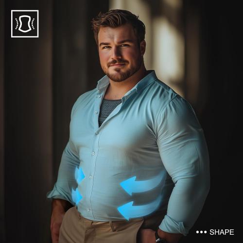 Odoland 3 Pack Men Large Compression Shirt, Tummy Control Slimming Undershirt Tank Top Men Body Shaper