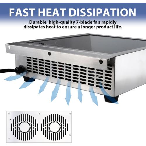 Commercial Induction Cooktop, Portable Electric Countertop Burner with Sensor Touch and LCD Screen(1800W/120V),Commercial Grade Induction cooker for Hotel Restaurant School