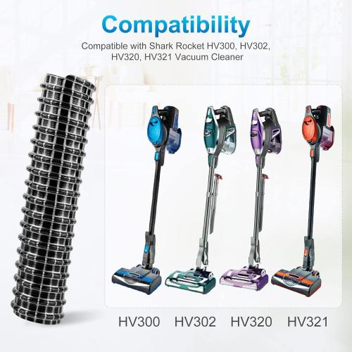Vacuum Replacement Parts Compatible with Shark Rocket Vacuum Cleaner Models HV300, HV302, HV320, HV321, Lower Nozzle Rocket Hose Replacement, 6 x 1.25 ID (2 Pack)