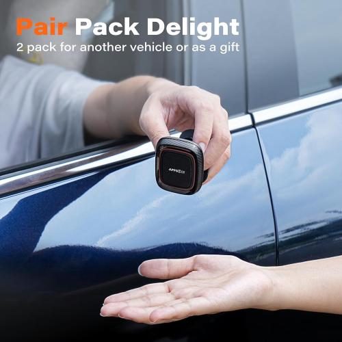 [2 Pack] Magnetic Phone Holder for Car, APPS2Car Dashboard Magnetic Car Phone Holder Mount with Strong VHB Adhesive Mounting, Requires Metal Plate for Use, Compatible with Most Phones(Not for Magsafe)