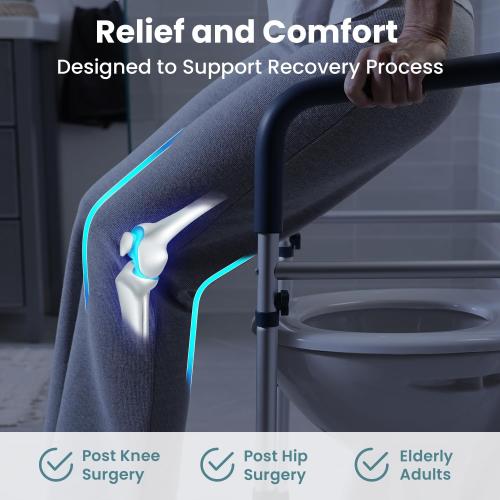 PELEGON Toilet Safety Rails (350 lb) - Adjustable Toilet Safety Frame & Rails, Toilet Safety Rail for Elderly Adults, Toilet Handles for Seniors, Toilet Bars for Elderly & Handicap