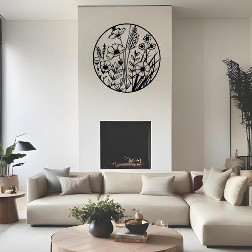 Metal Wall Decor | 17'' x 17'' x 0.05'' Bonsai Tree Themed Metal Wall Art | Handmade Indoor and Outdoor Wall Decorations