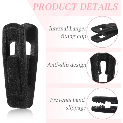 Black Velvet Hangers Clips, 80 Pack Strong Finger Clips Velvet Pants Hanger Velvets Clip Skirt Hanger Clip for Thin Velvets Clothes Suit Hangers