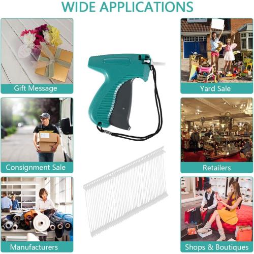 Price Tagging Gun for Clothing,(Not Stitch Gun) Standard Retail Price Tag Attacher Gun for Clothes with 6 Needles & 1000pcs 2 Barbs Fasteners for Store