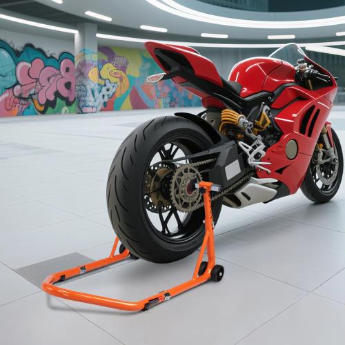 Adjustable Motorcycle Stand, 850LB Sport Bike Swingarm U L Orange | 5 Height Settings, Fits BMW Yamaha Honda Kawasaki Suzuki, Adjustable Width, Stable Support for Moto Maintenance Repair