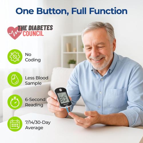 AUVON Blood Glucose Monitor Kit for Accurate Test, 50 Strips, No Coding | Diabetes Testing Kit with 50 30G Lancets, 1 Lancing Device, Portable and Reliable Blood Sugar Monitor Test Kit for Home Use