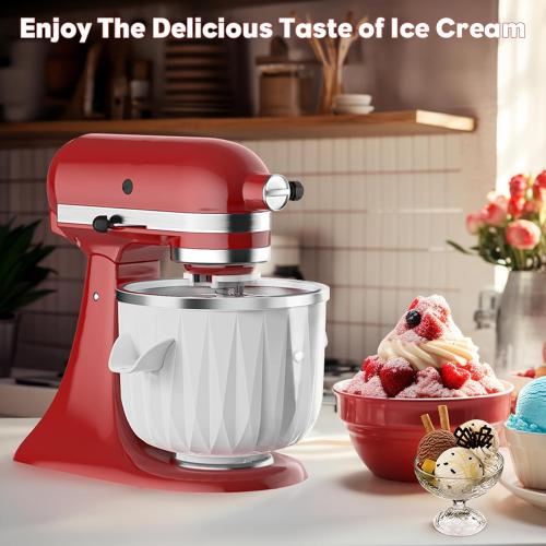 Ice Cream Maker Attachment for KitchenAid Stand Mixer, Compatible with KitchenAid 4.5 QT and Larger Stand Mixers, Attachment for Kitchenaid Mixers