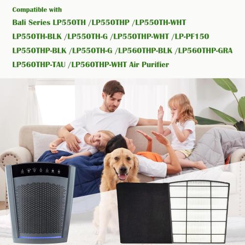 LP-HF550P Filter LP550TH LP550THP LP560 Air Purifier with 1 Pack Ture HEPA and 4 Packs LP-PF1500 Pre-Filter - Used for Multi-Room Whole House to Capture Dust