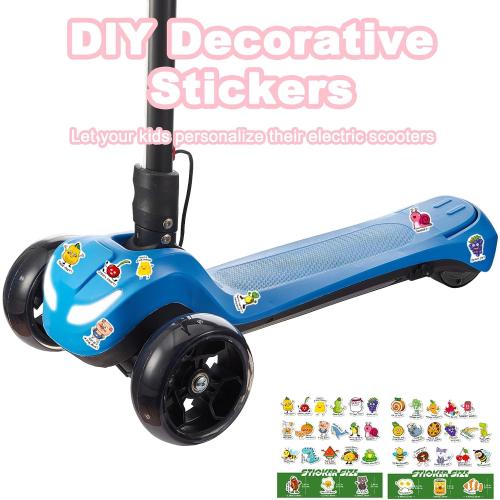 3 Wheel Electric Scooter for Kids Ages 3 , LCD Display, Colorful Lights, Reliable Thumb Throttle, 3 Adjustable Height, 5Mph Safe Speed and Long Range, Foldable Kids Electric Scooter