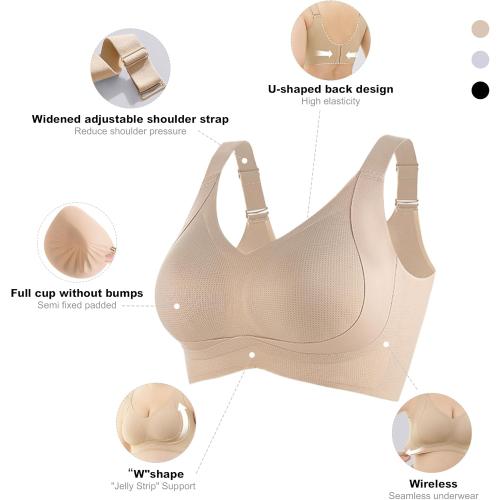 Plus Size XL Push Up Supportive Wireless Bras Comfort Soft No Underwire Seamless Full Coverage Comfort Bra for Women
