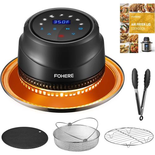 Air Fryer Lid for Instant Pot 6Qt/8Qt, 7 in 1 with LED Touchscreen, Turn Your Pressure Cooker Into in Seconds, Air Fryer Accessories and Recipe Cookbook Included