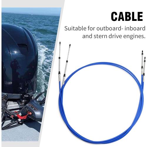Saihisday 2Pcs Marine 33C Throttle Shift Remote Control Box Cable Replacement for Yamaha Outboard Engine Boat Motor Steering System Blue 13FT