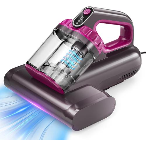 Mattress Vacuum Cleaner, 17Kpa 650W Bed Vacuum Cleaner, 273nm UV-C Light & Ultrasonic 145°F Heating, 80000 RPM/Min Brushroll Rotation, Wide Suction Port for Pillows Cribs Sofa, Black Corded