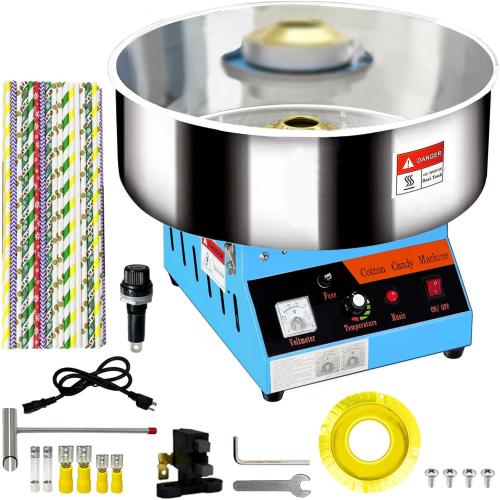 Cotton Candy Machine Commercial, 20 Electric Cotton Candy Maker, 1080W Candy Floss Maker with Sugar Scoop and Lights Music, Perfect for Family Party Amusement Park Carnival