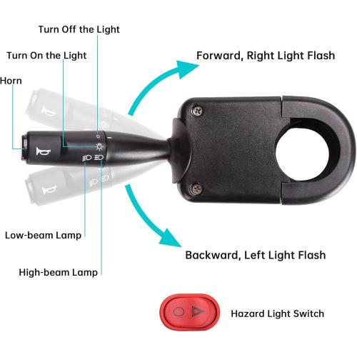 10L0L Deluxe Golf Cart Light Kit for Club Car DS 12V-60V, Full Headlight Taillight Kit with RGB Daytime Running Lamp Low High Beam Turn Signal Horn Brake Pad Hazard Blinker