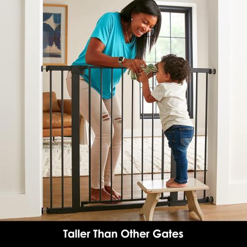 Cumbor 36 Extra Tall Baby Gate for Dogs and Kids with Wide 2-Way Door, 29.7- 46 Width, and Auto Close Personal Safety for Babies and Pets, Fits Doorways, Stairs, and Entryways, Black
