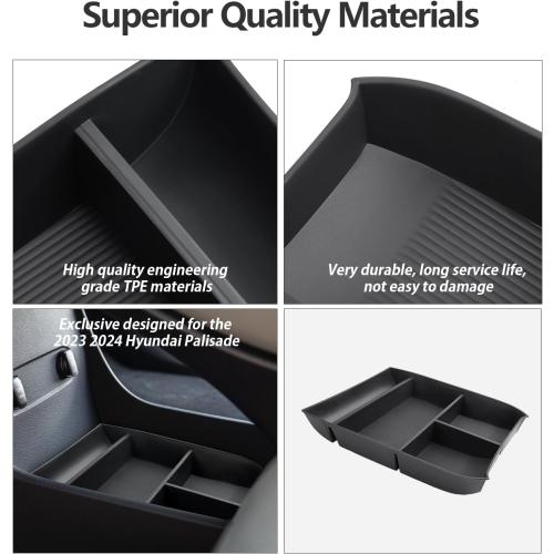 2025 Palisade Organizer for 2020 2021 2022 2023 2024 2025 Hyundai Palisade SE/SEL/XRT/Limited/Calligraphy Center Console Organizer Under Armrest Organizer Insert Tray 2025 Palisade Accessories 2PCS