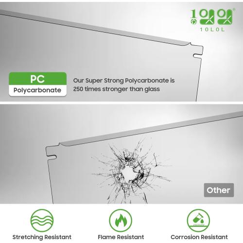 10L0L Golf Cart Windshield for 1995 - 2013 Ezgo TXT & Medalist Models Windshield Replacement with Tinted Foldable UV Protection and Impact Resistant Acrylic Shield (Clear)