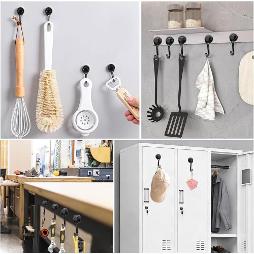 E BAVITE Magnetic Hooks, 30lbs  Magnet Hook 2026 Cruise Cabin Ship Essentials Heavy Duty Strong Magnets Refrigerator Fridge Hanging for Classroom Beach Vacation Kitchen Grills Home 6pcs (Black)
