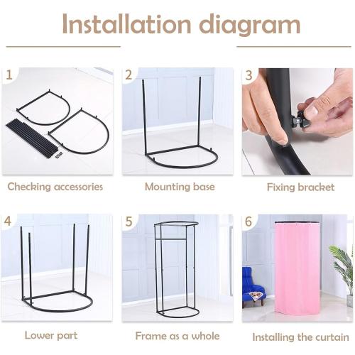 AMSXNOO Clothing Store Fitting Room, Removable Temporary Changing Locker Room with Shading Curtain, Portable Privacy Dressing Room for House Office Shopping Mall (Color: Black, Size: 100x95x200cm)