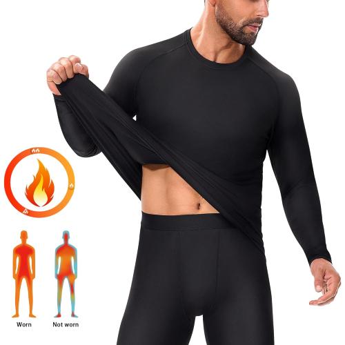 Pack Of Large Men's Thermal Compression Shirt Fleece Lining Athletic Quick Dry Base Layer Long Sleeve Fitness Top