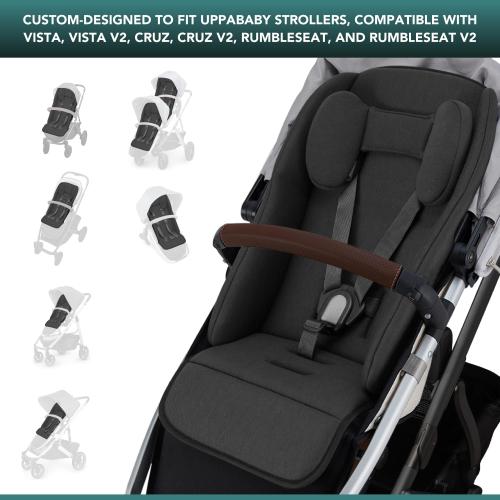 Dark Grey Infant Liner Seat Compatible with Uppababy Vista, Vista V2, Vista V3, Cruz, Cruz V2, RumbleSeat, RumbleSeat V2, 2 in 1 Newborn to Toddler Comfort Insert, New and Improved Liner Material for Babies