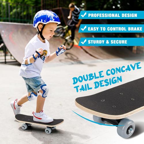 Honoson 7 Pcs Skateboard for Toddlers Beginners Knee Elbow Pads Wrist Guards Gear Set
