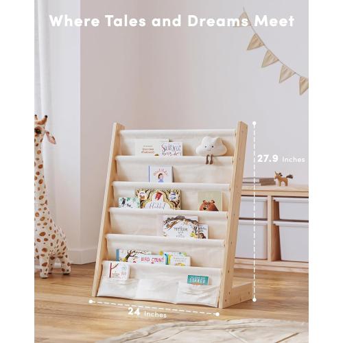 G&W Gruwald Kids Bookshelf, Book Shelf for Kids Rooms, Toddler Bookshelf, Book Rack for Kid (Wood, Medium)