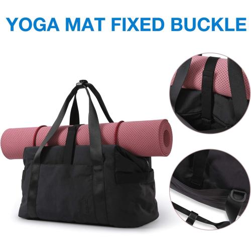 BAGSMART Gym Bag for Women, Carry on Weekender Overnight Bag, Travel Duffel Bags with Trolley Sleeve, Personal Item Travel Bag Tote Bag Workout Dance Bag(Black,Medium)