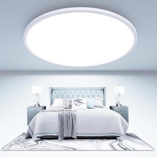 libtit Large LED Ceiling Light 16.5Inch, 4200LM 36W Bright Flush Mount Lights for Ceiling, 3000K/4500K/6000K White Surface Mount Lighting Fixture for Bedroom Kitchen Livingroom Shops