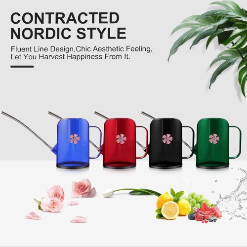 Watering Can Indoor for House Plants Small Watering cans with Long Spout Flower Model Sprinkler Head 1.2L (Green, 1.2L)