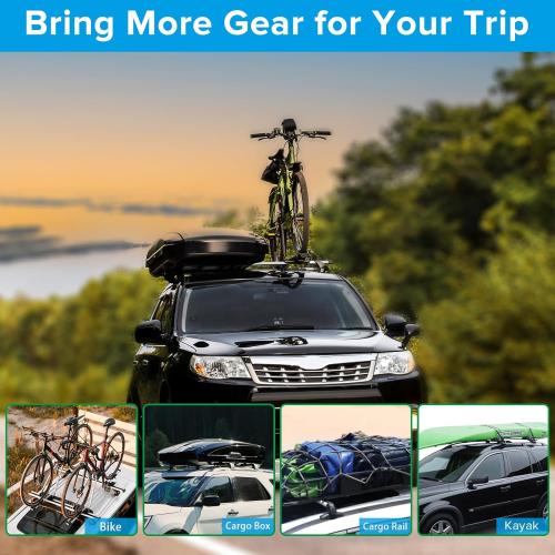 Black 56 Roof Rack Cross Bars 56, Universal Aluminum Roof Top Cross Bar Set, 260 lbs Load Capacity, Suitable for Raised Side Rails (with Gap Design),Black