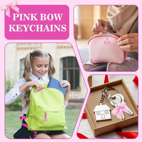 Equsion 24 Pcs Pink Bow Party Favors Keychain Acrylic Coquette Birthday Keychain Bulk 12 Style Cute Bachelorette Baby Shower Birthday Party Decorations Supplies Gifts